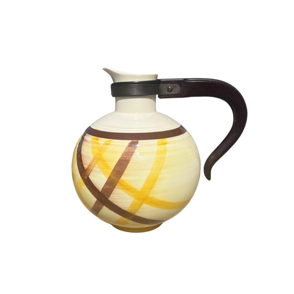 VTG 1950s ORGANDIE Vernonware Hand Painted Ceramic Coffee Carafe